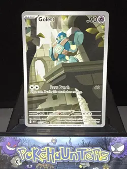 Pokemon Card Golett 122/086 Black Bolt Illustration Rare Near Mint - Image 1