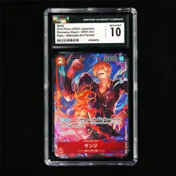 CGC 10 GEM MINT 2022 One Piece JPN Sanji OP01-013 R (Alt Art Parallel) - Image 2