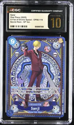 Sanji (SP) SEC OP11-A Fist of Divine Speed OP06-119- CGC Pristine 10 - Image 1