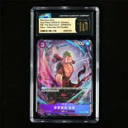 CGC 10 Pristine 2025 One Piece CHN Roronoa Zoro OP09-076 R (Alt Art Parallel) - Image 2