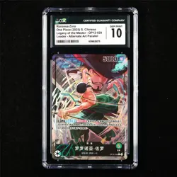 CGC 10 GEM MINT 2025 One Piece CHN Roronoa Zoro OP12-020 L (Alt Art Parallel) - Image 1