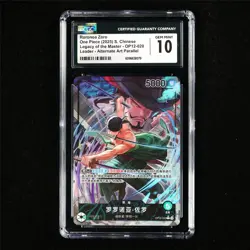 CGC 10 GEM MINT 2025 One Piece CHN Roronoa Zoro OP12-020 L (Alt Art Parallel) - Image 2