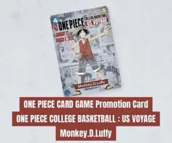 One Piece Monkey D. Luffy US College Basketball Card Rutgers PROMO 1/27 PRE SALE - Image 1