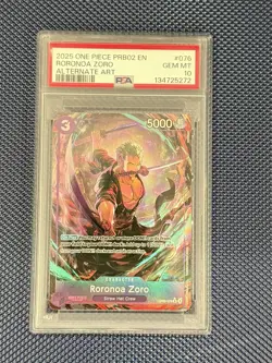 One Piece Roronoa Zoro OP09-076 Alt Art Premium Booster -The Best- Vol. 2 PSA 10 - Image 2