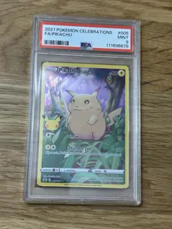 Pokemon Pikachu TCG Holo Rare Card Celebrations 005/025 PSA 9 Mint 2021 25th - Image 1