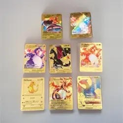 Pokemon TCG Metal Gold Cards Lot Charizard VMAX V GX Charmander - 8 Cards - Image 1