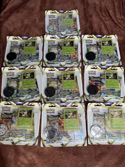 10 xBrilliant Stars Triple Blister Pack Pokemon Card TCG New Sealed - Leafeon - Image 1