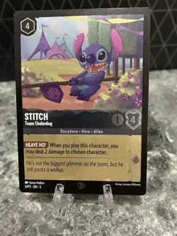 Disney Lorcana TCG Stitch Team Underdog Promo Card 6/P2 Cold Foil - Image 1