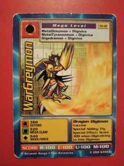 WARGREYMON (Tb-12) 2000 Bandai/Toei Animation VINTAGE COLLECTIBLE Digimon Card - Image 1