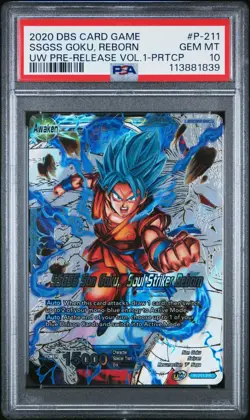 Super Saiyan God Son Goku Soul Striker Reborn GOLD FOIL Dragon Ball Card PSA 10 - Image 1