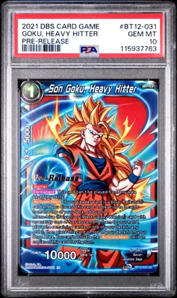 Son Goku Heavy Hitter Pre-Release FOIL Dragon Ball Super Card PSA 10 - Image 3
