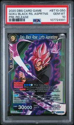 Goku Black Rose Lofty Aspirations PreRelease FOIL Dragon Ball Super Card PSA 10 - Image 1