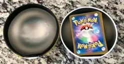 Pokemon Level Ball Tin, Yellow, Black & Red, w/ 50 Assorted Trading Cards - Image 5
