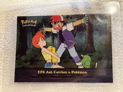 1998 Pokemon Holo Foil card Gotta Catch Em All-EP3 Ash catches a Pokemon - Image 1