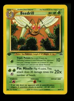 1st Edition Beedrill 18/75 Neo Discovery 2001 WOTC Pokemon Card TCG - Image 1
