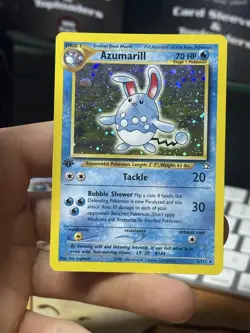 #2 1st Edition Azumarill 2/111 Neo Genesis 2000 Holo Rare WOTC Pokemon Card TCG - Image 3