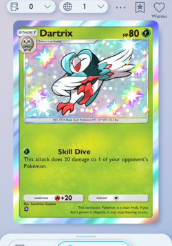 Pokemon TCG POCKET - Dartrix Shiny 1⭐, Mega-Rising, English - Image 3
