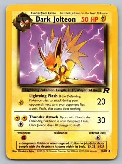 Pokemon TCG Team Rocket Dark Jolteon 38/82 - Image 1
