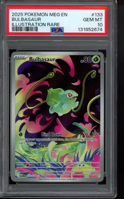 PSA 10 Bulbasaur 133/132 Me01: Mega Evolution Holo Pokemon - Image 1