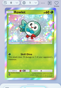 Pokemon TCG POCKET - Rowlet Shiny 1⭐, Mega-Rising, English - Image 3
