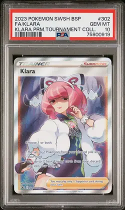 PSA10 2023 Pokemon Swsh Black Star Promo 302 Full Art/Klara - Image 1