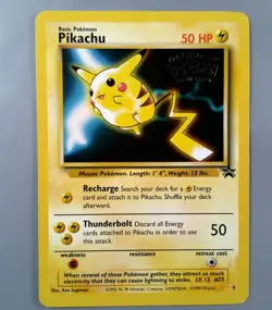 Pikachu Black Star Promo 4 - WB Movie Promo - Vintage Pokemon TCG WOTC - MP/HP - Image 1