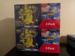 Lot Of 2 Pokemon Surging Sparks ETB & Booster Bundle Costco Sealed Box - Image 1