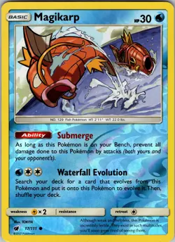 Magikarp 17/111 SM - Crimson Invasion Reverse Holo Pokemon TCG NM - Image 1
