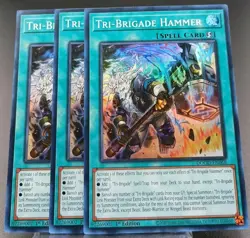 Yugioh! 3x Tri-Brigade Hammer DOOD-EN068 Super Rare 1st Ed NM - Image 1