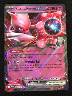 Pokemon Team Rocket's Mewtwo EX 081/182 Ultra Rare Holo (NM) - Image 1