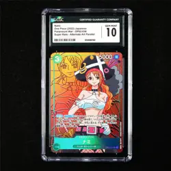 CGC 10 GEM MINT 2022 One Piece JPN Nami OP02-036 SR (Alt Art Parallel) - Image 1