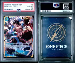 2025 ONE PIECE TCG OP11-118 MONKEY D. LUFFY SEC FOIL FIST OF DIVINE SPEED PSA 10 - Image 2