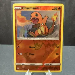 Charmander 7/68 Sun & Moon Hidden Fates Reverse Holo Pokemon TCG Card NM - Image 1