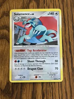 Pokemon Platinum Arceus 8/99 Card Holofoil Rare Salamence LP - Image 1