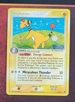 Ampharos 1/115 EX Unseen Forces Reverse Holo Rare Pokemon Card 2005. NM - Image 1