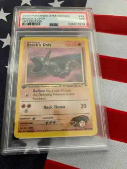 PSA 2000 1ST EDITION Pokemon Gym Heroes, BROCK'S ONIX #69 SHARP CARD - Image 1