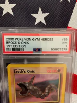 PSA 2000 1ST EDITION Pokemon Gym Heroes, BROCK'S ONIX #69 SHARP CARD - Image 3