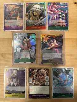 2026 One Piece OP14 8 Card Lot Including Dracule Mihawk Manga, Perona SR, Etc - Image 1
