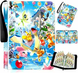 Pokemon Trading Card Binder Holds 400 Cards 50 Pages 4 Pocket Album Pikachu TCG - Image 1