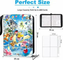 Pokemon Trading Card Binder Holds 400 Cards 50 Pages 4 Pocket Album Pikachu TCG - Image 2