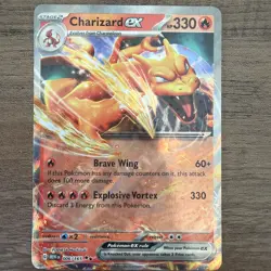 Pokemon TCG Charizard EX Scarlet & Violet SV 151 Double Holo Card 006/165 - Image 1