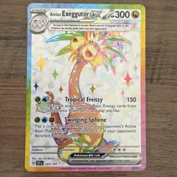 Pokemon TCG Alolan Exeggutor EX 225/191 Surging Sparks Ultra Rare Holo Card - Image 1