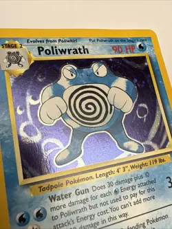 Poliwrath - 15/130 - Pokemon Base Set 2 Holo Rare Card WOTC - Creased - - Image 1