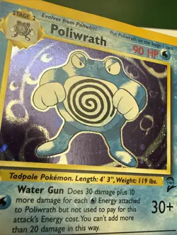 Poliwrath - 15/130 - Pokemon Base Set 2 Holo Rare Card WOTC - Creased - - Image 3