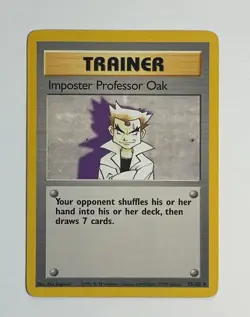 Imposter Professor Oak 73/102 Trainer - Vintage WOTC Pokemon Card (1999) VG - Image 1