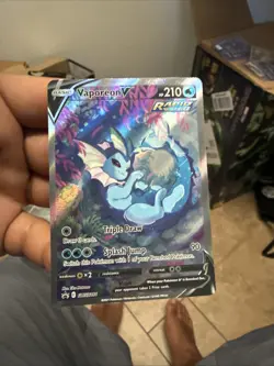 Vaporeon v SWSH181 Pokemon TCG Sword & Shield Holo Black Star Promo Card Mint - Image 1
