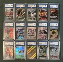Pokemon Graded Bundle Lot Of 15 Graded Cards AR and CHR - Image 1