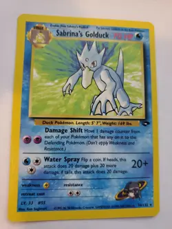 Sabrina's Golduck Gym Pokemon Card Base WOTC NM - Image 1