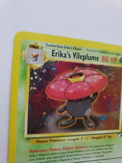 Erika's Vileplume Holo Pokemon Card Base WOTC NM - Image 3