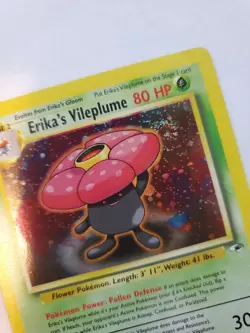 Erika's Vileplume Holo Pokemon Card Base WOTC NM - Image 5